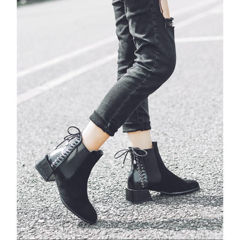 Women's Boots Mid-heel Thick-heeled High-heeled Shoes Spring Autumn All-match Single Boots Martin Boots Short Boots Women