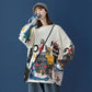 Women Oversized Sweater Autumn Winter Casual Loose Outerwear O Neck Pullover Sweater Coat Student Warm Jumpers Hip Hop Streetwear White Grey