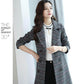 Spring and Autumn Temperament Mid-length Coat Popular Casual Loose Plaid Windbreaker Jacket Women