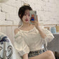 Women - on Shoulder Shoulders Short Solid Color Strap Waist Summer New Korean Design Sense