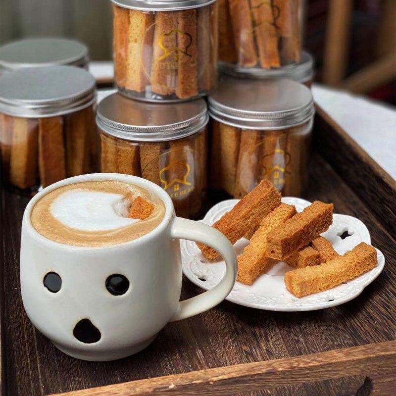 Exported To The U.S. Matte Ceramic Mug Creative Coffee Mug Halloween Pumpkin Funny Face Porcelain Cup
