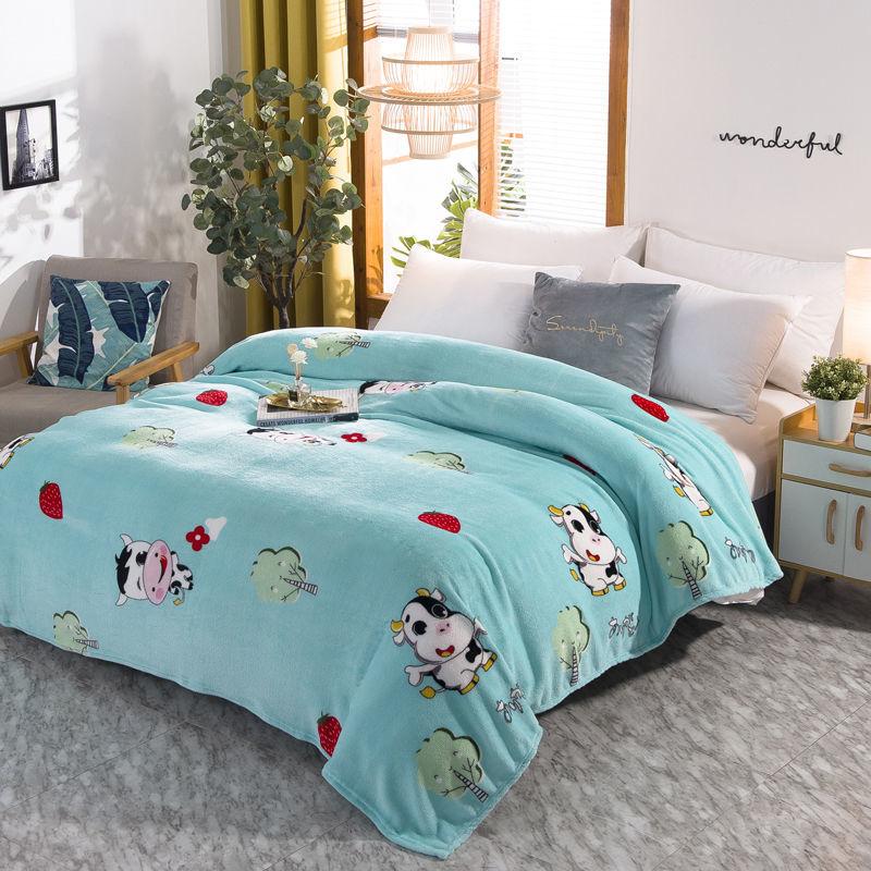 Coral Fleece Blanket Sheet Napping Blanket Winter Plus Velvet Quick Warm Quilt Sheet