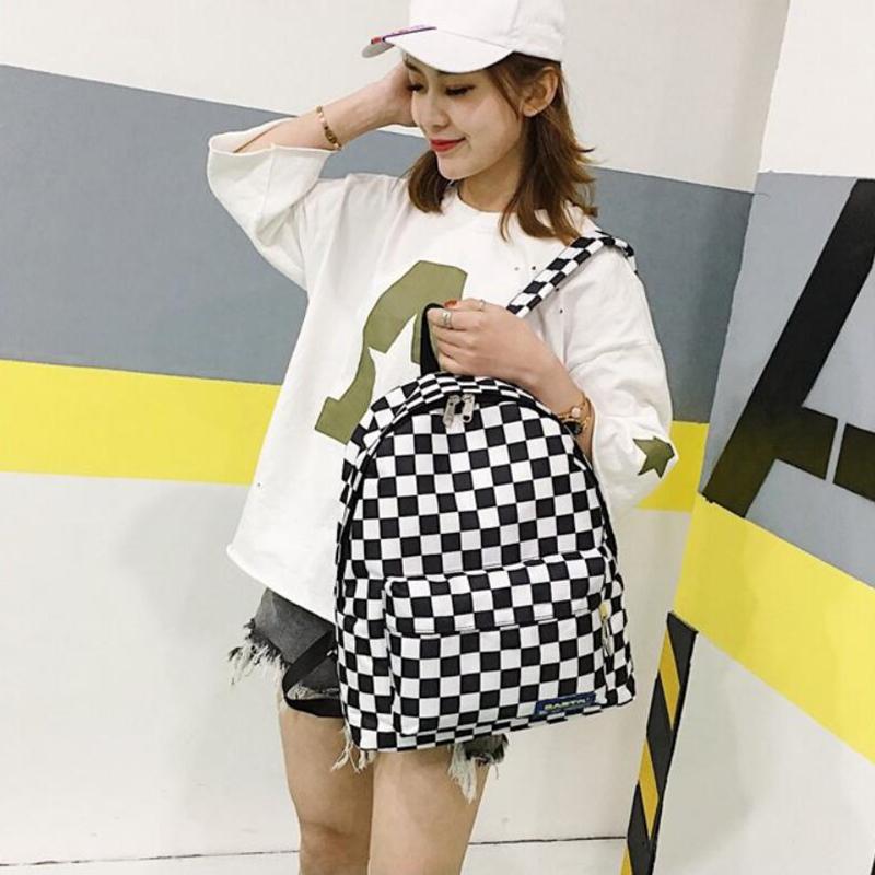 Unisex Plaid Nylon Design Daypack Laptop Backpack Book Bags for School Backpack Casual Rucksack