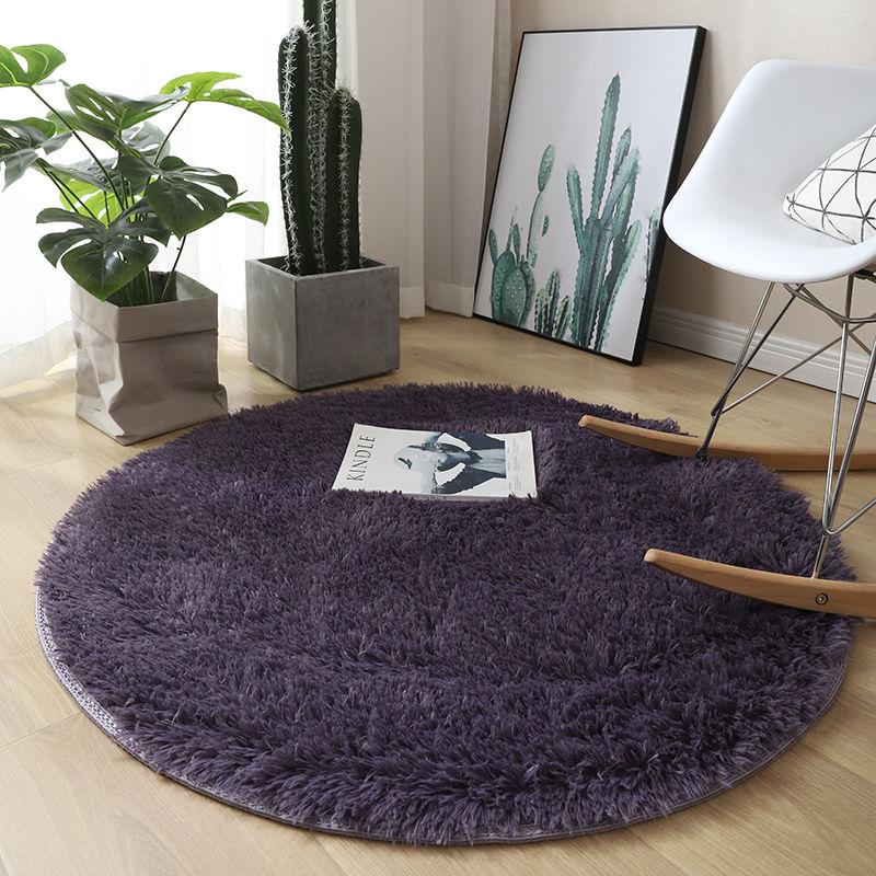 Thicken Round Carpet Living Room Bedroom Cute Room Bedside Carpet Fitness Yoga Carpet Hanging Basket Computer Chair Mat
