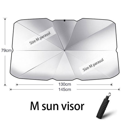 Car Windshield Umbrella UV and Thermal Sunshade Protector Foldable Reflector Umbrella, Suitable for Most Cars and Suvs