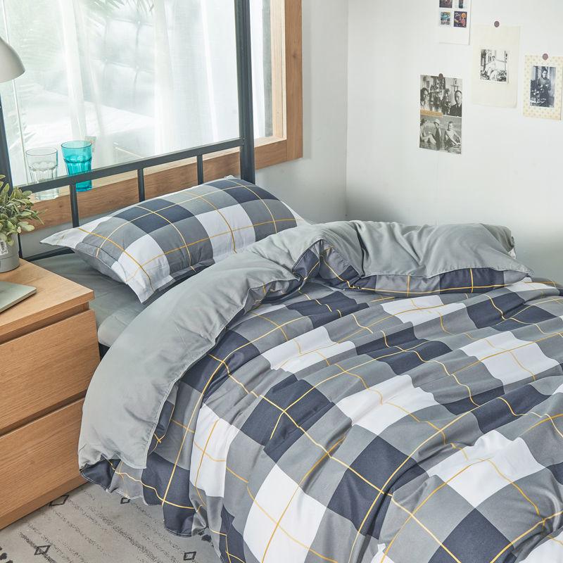 Simple Single Bed Three-piece Quilt Cover Pillowcase Bed Sheet Set Student Dormitory Bedding