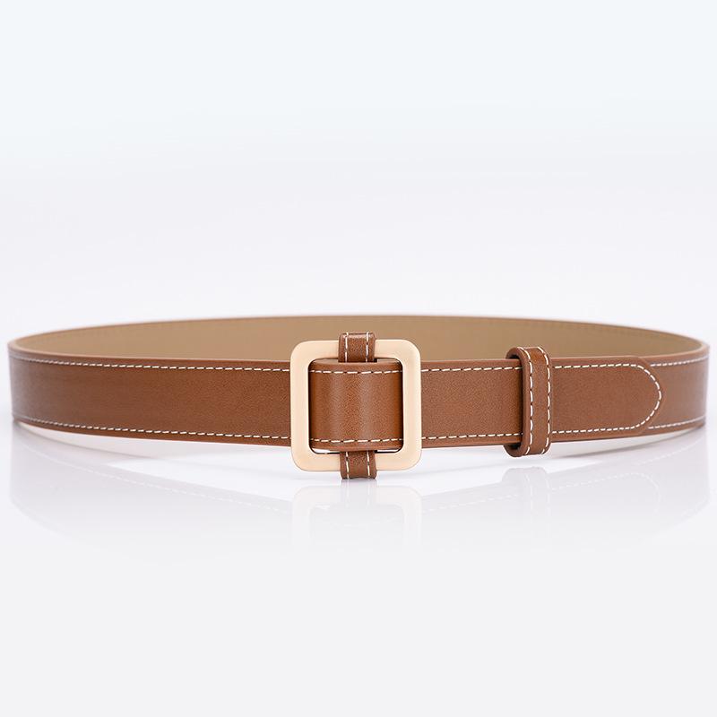 Women Girl Fashion Black PU Leather Belt High Quality Dress Jeans Belts