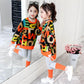 Girls spring and autumn suits Kids Casual Big Clothes Girls Fashion  Children's Letter Sweater+ Leggings Two-Piece Set