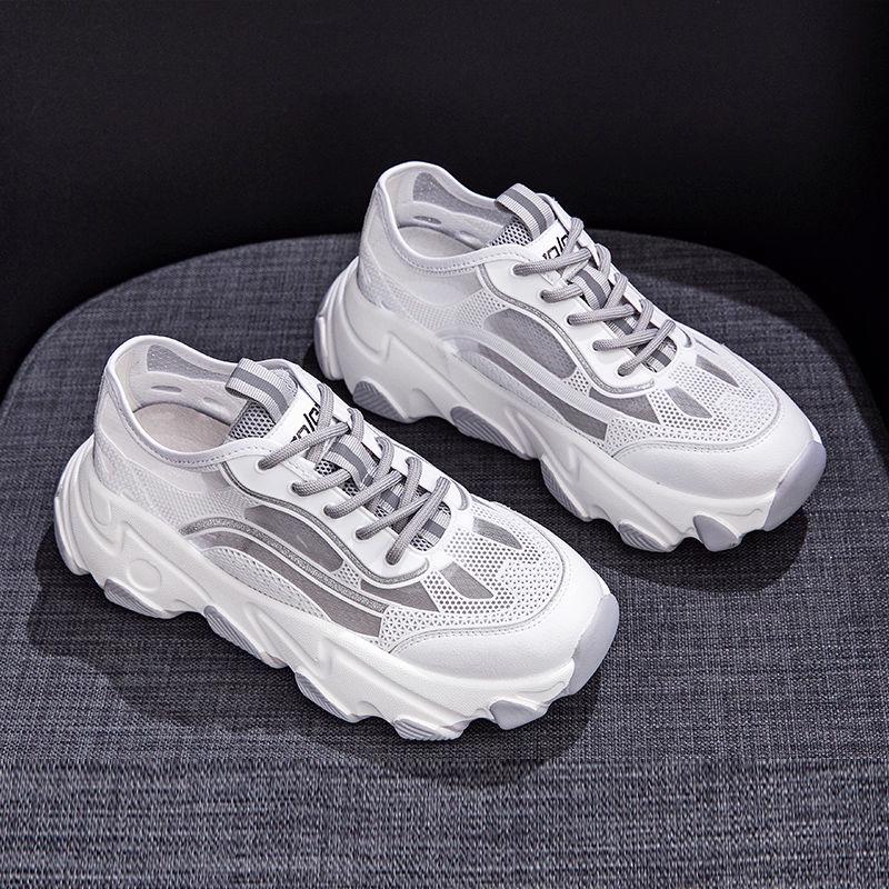 Sneaker Shoes Women Platform Shoes Summer White Wedges Sneakers Ladies Trainers Chunky Sneakers Women  Shoes