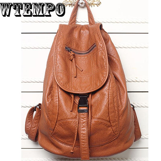 Women Backpacks Soft PU Leather Fashion Backpack Female European Shoulder School Bags For Women