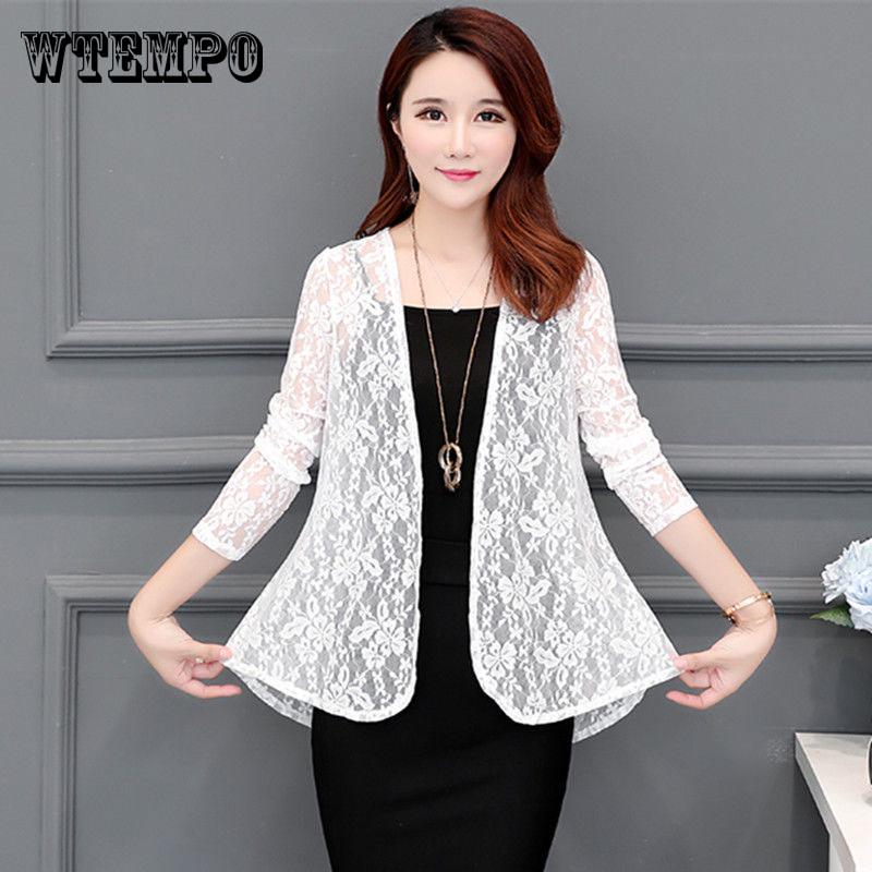 Women Summer Thin Cardigan Solid Color Chiffon Sun Protection Short Lace Clothing
