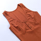Low-cut Solid Color Sexy Knitted Tight-fitting Dress Standard Size High Elasticity V-neck Button Sleeveless Dress Summer Vest Hip Skirt