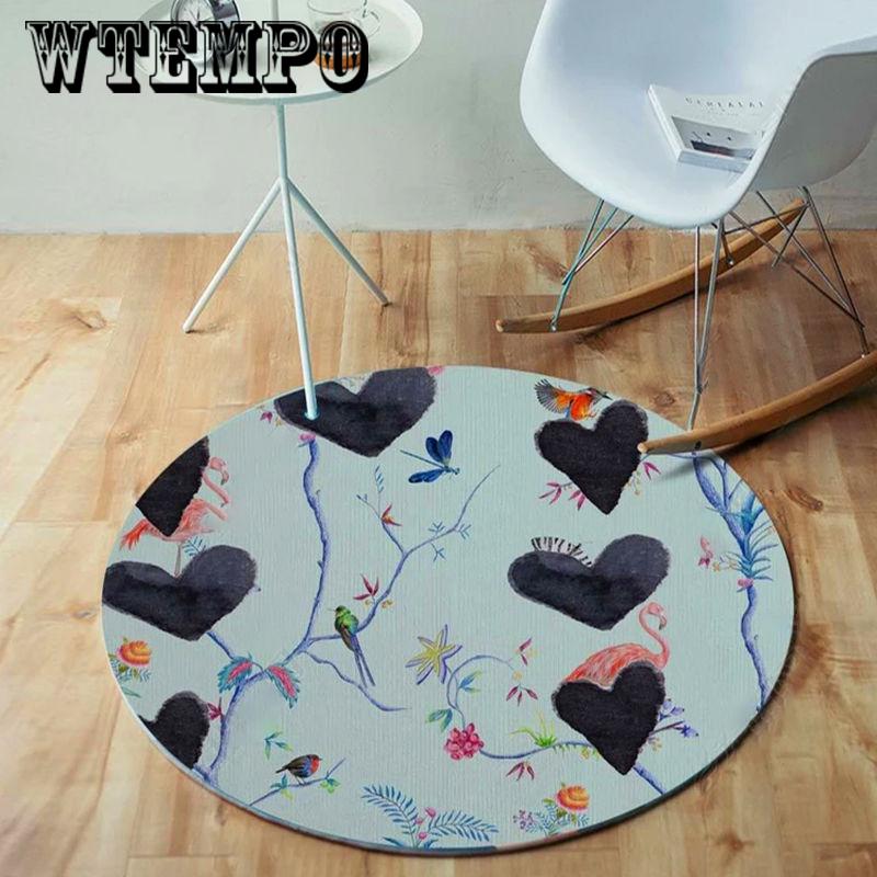 Round Cartoon Animal Baby Play Mat Newborns Nap Mat Playing Crawl Carpet Rugs