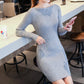 Women Sweaters Dress Pullovers Outwear Slash Neck Sweater Long Women Clothes