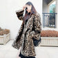 Winter Fashion Warmth Thick Leopard Grain Granular Fleece Faux Mink Fur Coat Women's Mid-length Slim Waist Coat Outwear