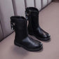 Children's Martin Boots Girls Winter Autumn Lightfleece Princess Boots British Style Children Casual High Top Boots