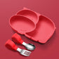 Baby Plate Baby Food Supplement Tools Full Set of Children's Plates Divided Dining Tableware Set All Silicone with Suction Cup