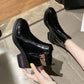 Women Boots Low Block Heels Bullock Boots Female Pointed Toe Ladies Brogues
