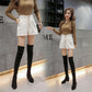 Woolen Shorts Women Loose Wide Leg Shorts with High Waist Thick Pockets Short Femme
