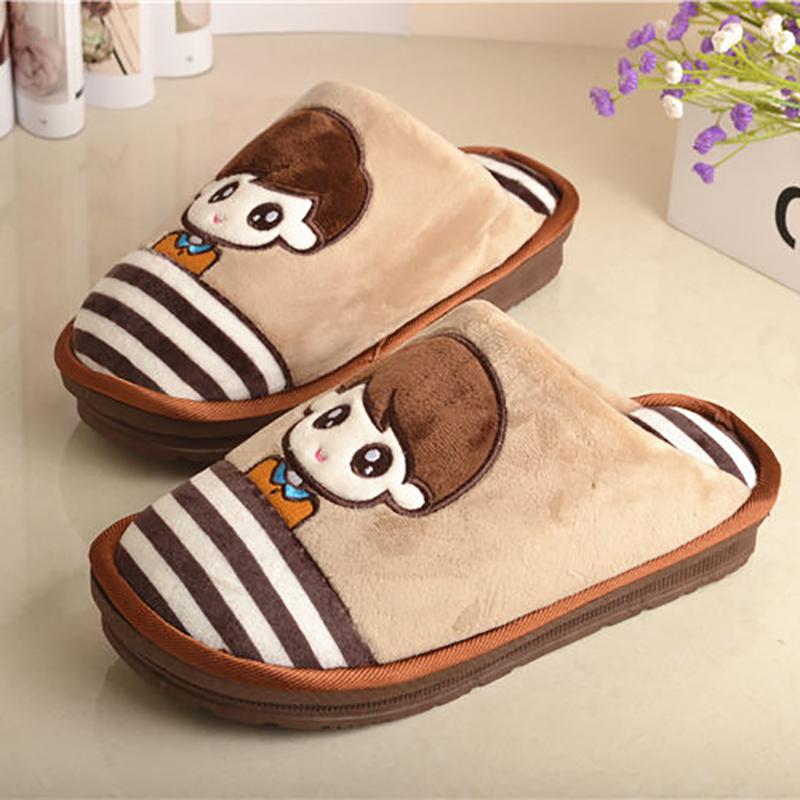Winter Thicken Plus Velvet Home Cotton Slippers Non-slip Warm Shoes