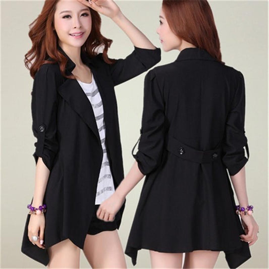 Casual Loose Designer Women Spring Trench Coat 2019 Full Sleeve  Windbreaker short Autum Streetwear