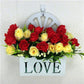 Artificial Flower Artificial Flower Suit Hanging Basket Hanging Basket Rose Plastic Flower Living Room Interior Decoration