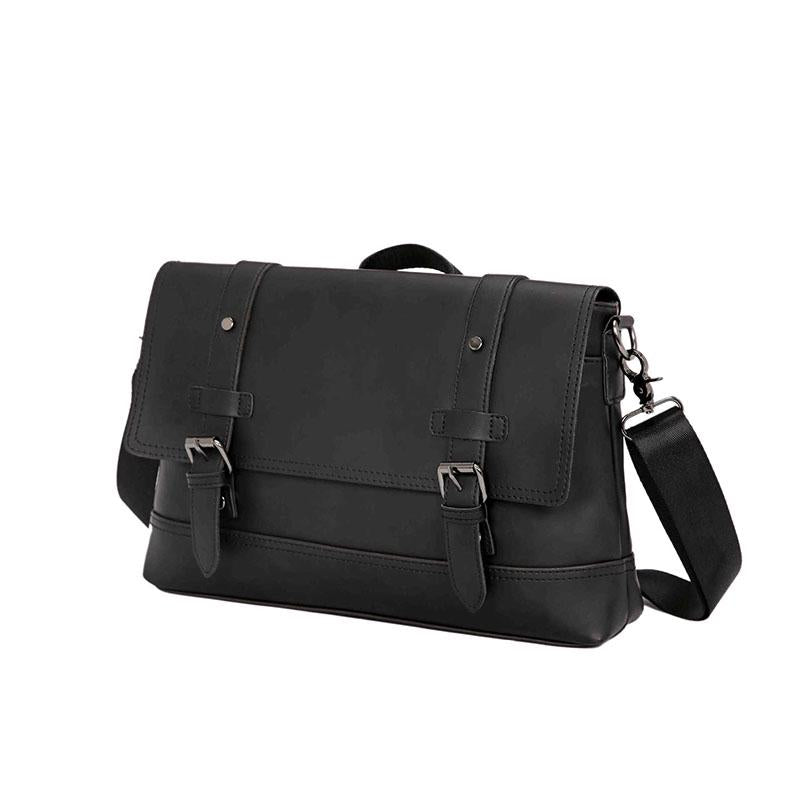 Business Briefcase Men Retro PU Leather Flip Cover Handbag Shoulder Diagonal Computer Bag