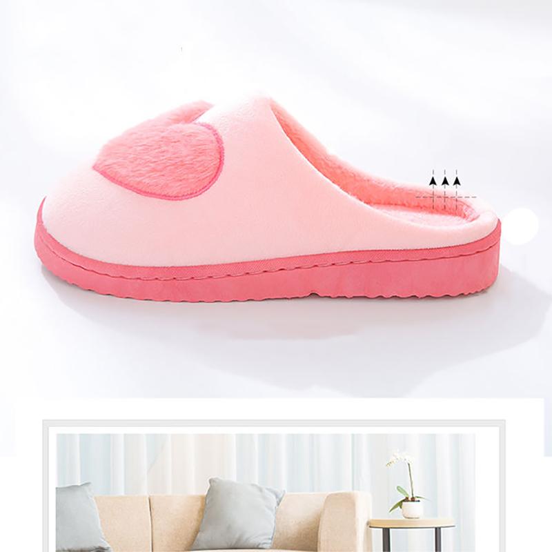 Winter Lovers Thicken Plus Velvet Home Cotton Slippers Non-slip Student Warm Shoes