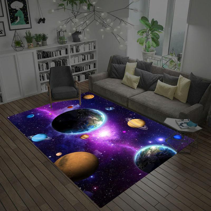Washable Starry Sky Pattern Carpet Home Living Room Study Bedroom Children's Room Bedside Blanket