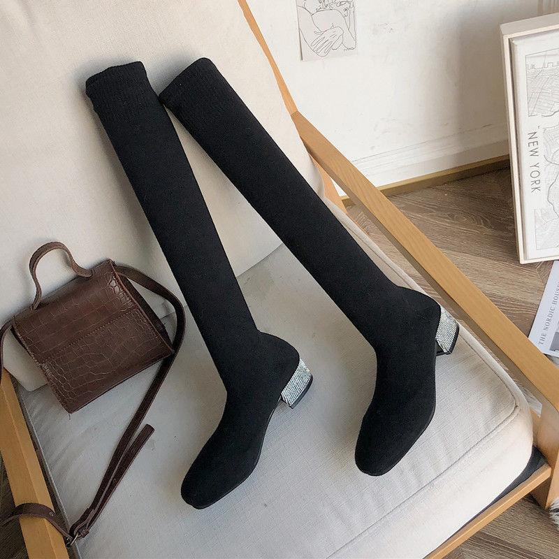 Socks Shoes Autumn Women's Boots Over The Knee Boots Women's Boots Knitted Stockings Stretch Boots Socks Boots