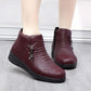 Winter Thickened Women's Leather Shoes Flat Non-slip Mother Cotton Shoes Snow Boots Plus Velvet Short Boots
