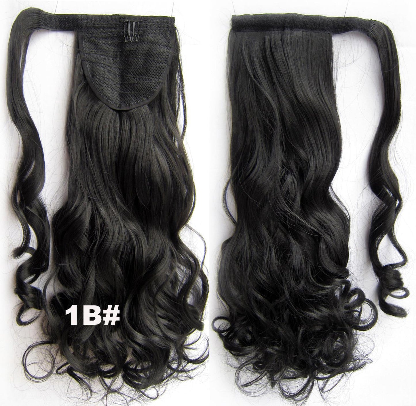 24" Long Wavy Wrap Around Clip In Ponytail Hair Extension Synthetic Natural Wave Pony Tail Fake Hair