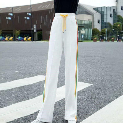 Drape Casual Sports Pants Women's Spring and Summer Thin Section High Waist Slim Straight-leg Pants Korean Loose Wide-leg Pants