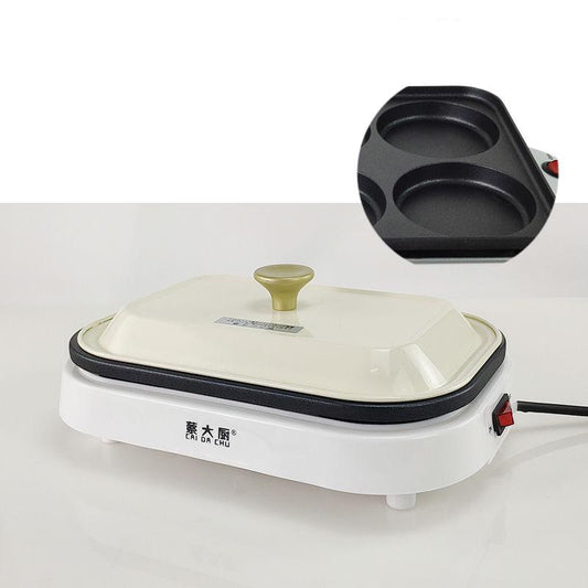 800W Electric Bakeware Frying Egg Machine Flat Bottom Frying Pan Kitchen Supplies Baking Pan for Family