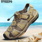 Sandals Summer Hollow Men Business Round Head Shoes Breathable Leather Shoes