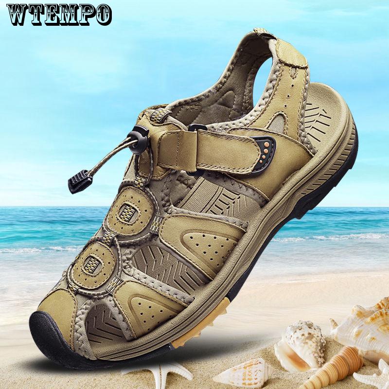 Sandals Summer Hollow Men Business Round Head Shoes Breathable Leather Shoes