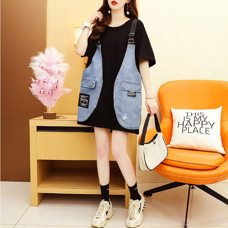 Women Dress Girl Loose O-Neck Casual Long T-shirt Dress Big Loose Home Comfort Outer Convenient