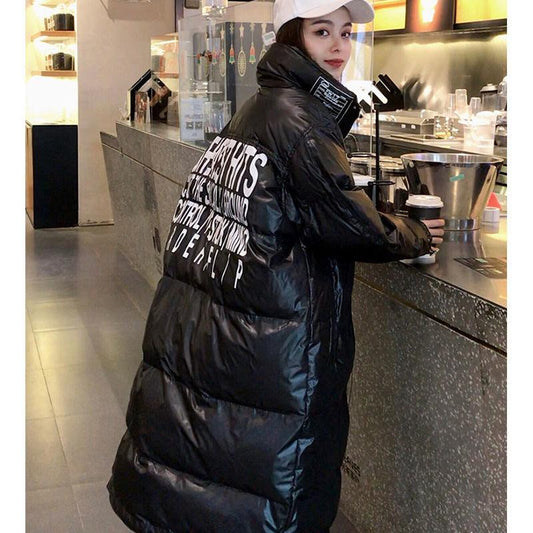 Women's Cotton-padded Jacket Over The Knee Long Winter Loose Bread Coat Warm Cotton Coat Cotton Coat