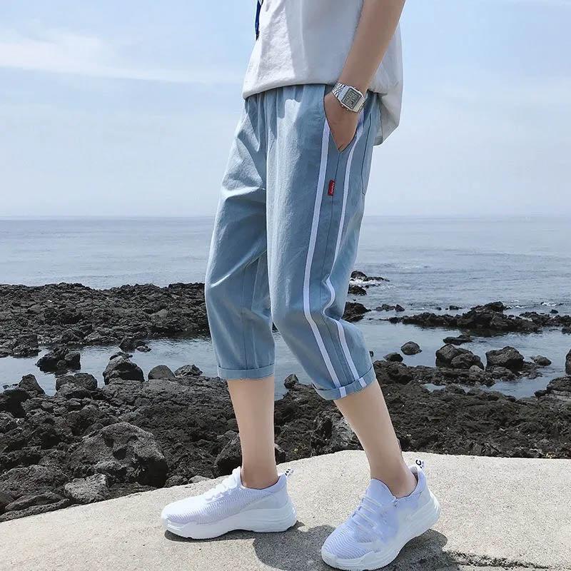 Men's Shorts Summer Loose Slim Casual Cropped Pants Breathable Versatile Soft and Comfortable Harem Style Shorts