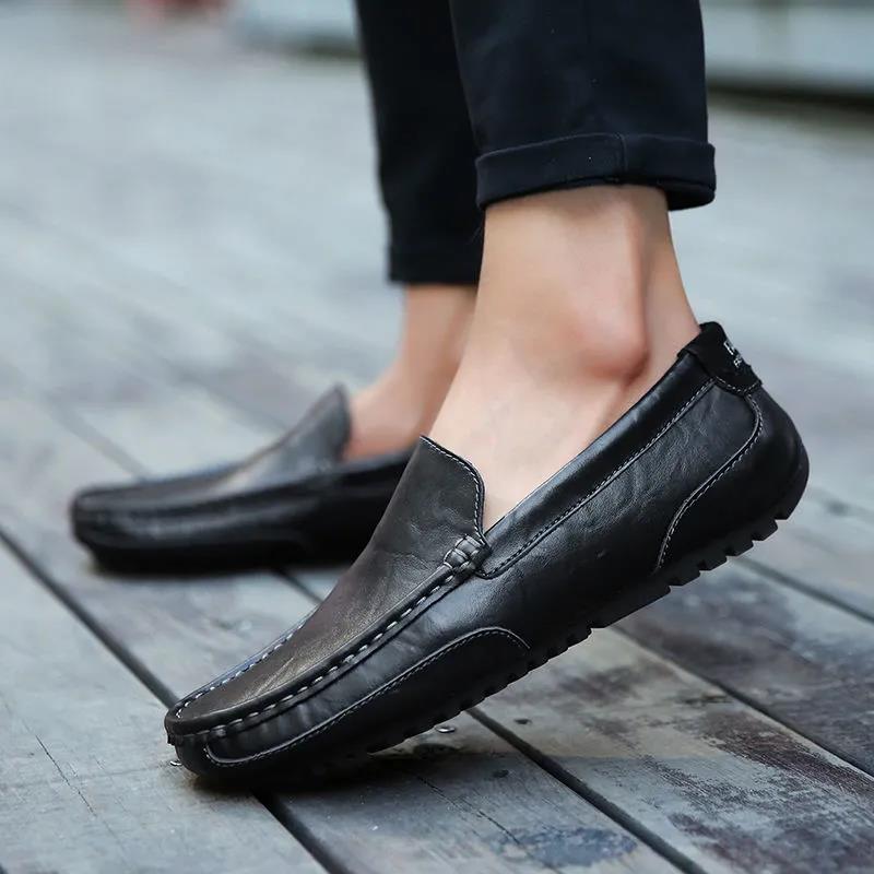 Real Cowhide Soft Sole Lazy Slip-on Casual Driving New Loafers