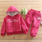 Boys and Girls Winter Plus Velvet Thick Sweater Cotton-padded Clothes Suit Children's Two-piece Printed Hooded Warm Cotton Clothing