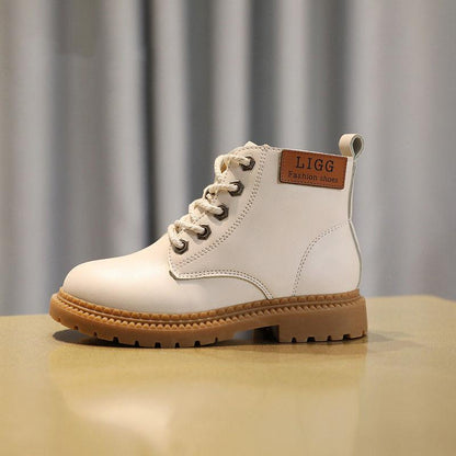 Children Casual Shoes Autumn Winter Martin Boots Boys Shoes Fashion Leather Soft Antislip Girls Boots Sport Running Shoes