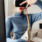Pofulove half-high collar bronzing alphabet knit base shirt ladies wild loose pullover tide