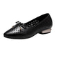 Women's Shoes Spring Flat Hollow Pumps Soft Leather Shoes Bow Low Heel Soft Sole