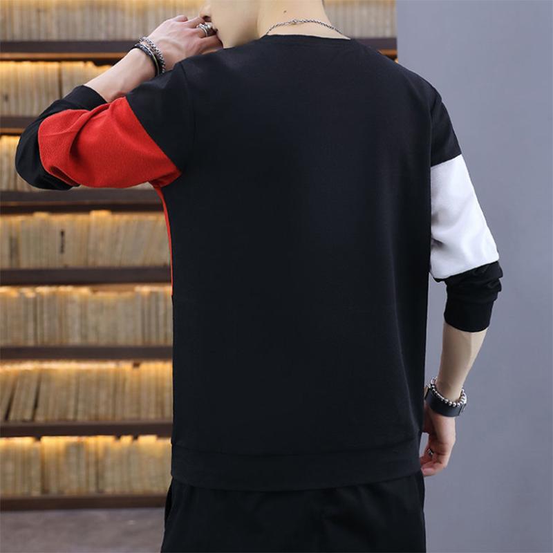 Autumn and Winter Men's Sweater Long-sleeved Men's Korean Style Slim Round Neck Plus Velvet Bottoming Sweatshirts