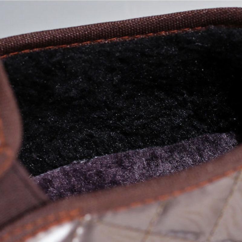 Winter Plus Velvet Keep Warm Ladies Cotton Shoes Flat Non-slip and Waterproof Leather Shoes