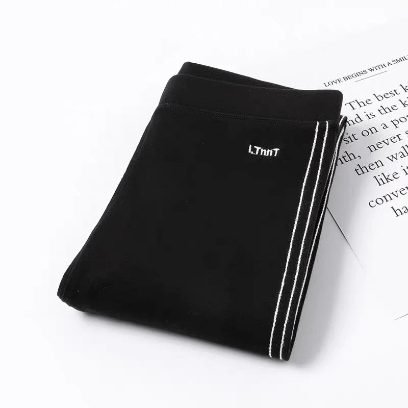 Women's Leggings Outer Wear Spring and Autumn Solid Trousers Comfortable Cotton High-waisted Korean Style Slim Tight-fitting Long Pants Line Leggings