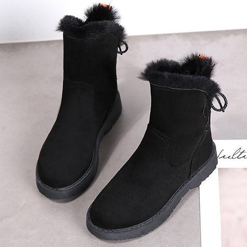 Snow Boots Women Winter Korean Version Plus Velvet Warm In Tube Cotton Shoes Soft Bottom Non-slip Thick Bottom Ankle Boots Women