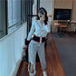 Women's slim slimming V-neck short sweater coat wild sweater long-sleeved button cardigan