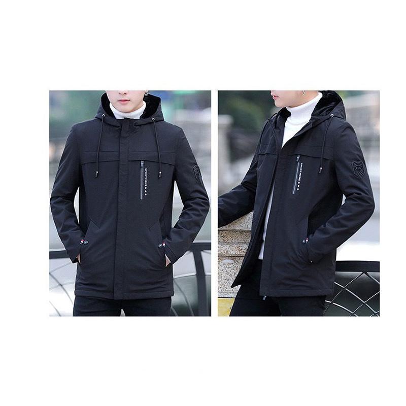 Jacket Men's Jacket Spring and Autumn Hooded Casual Youth Men's Windbreaker Mid-length Korean Style Clothes Men's Clothing
